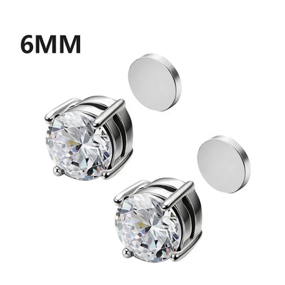 1Pairs Crystal Strong Magnetic Ear Stud Clip Earrings for Men and Women