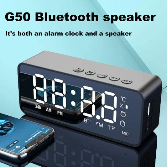 Wireless Bluetooth Speaker Mirror Alarm Clock