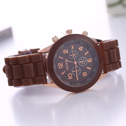 Ladies Fashion Watch Womens Silicone Quartz Wristwatch