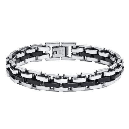 Gents Bracelet for Men Two Tone Stainless Steel Bracelets