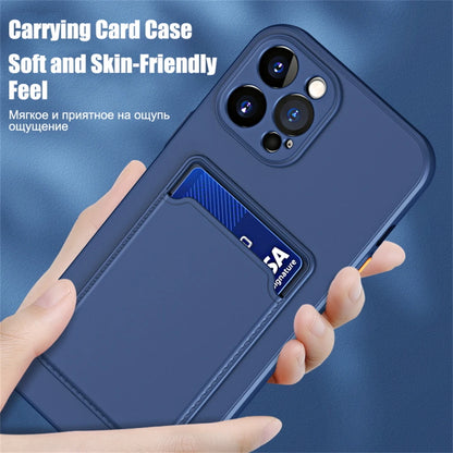 Luxury Soft Silicone Wallet Phone Case For iPhone 16 15 14 Pro Max