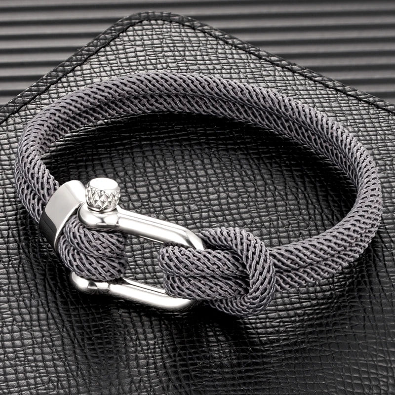 Nautical Rope Bracelet U Shape Shackle Buckle Survival Bracelets