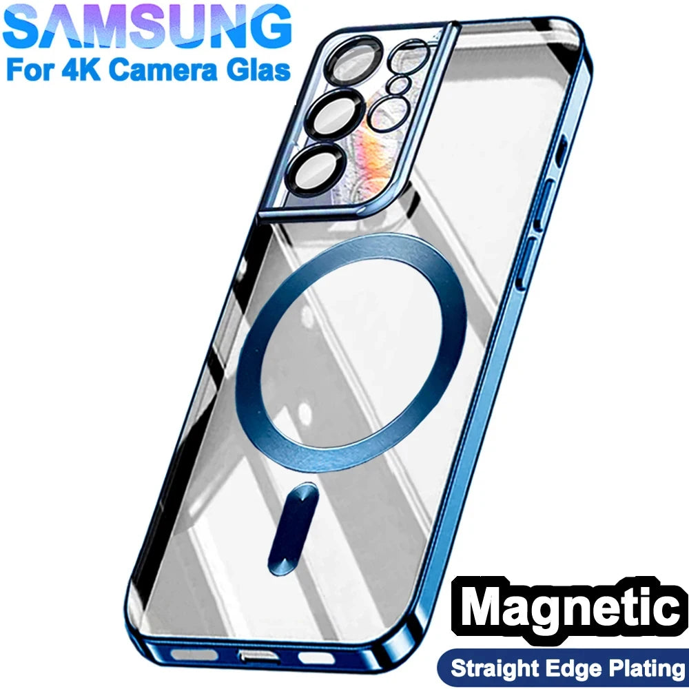 Wireless Magnet Plating Cover Magsafe Case Samsung Galaxy S24 S23 S22