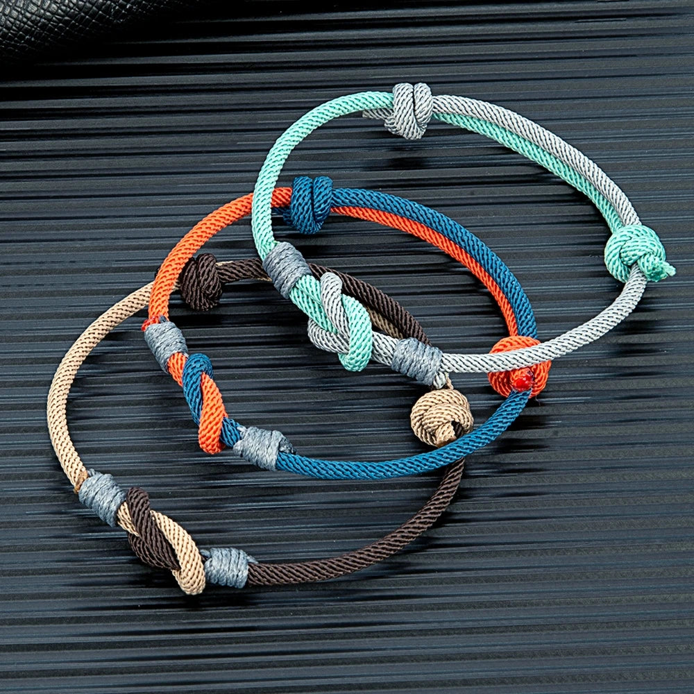 Minimalist Mens Womens Adjustable Forever Knot Rope Bracelet