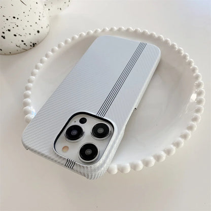 Luxury Carbon Fiber Pattern Cooling Case for iPhone 16 15 14 13 Pro Max