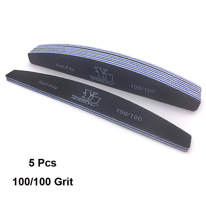 5pcs Nail File Mix Color Limas Grit Professional Sandpaper Cuticle Remover