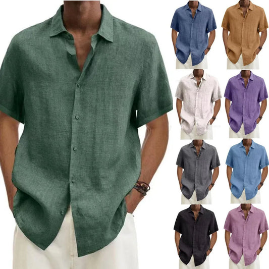 Mens Short Sleeve V Neck T Shirt Solid Color Oversize Casual Shirt