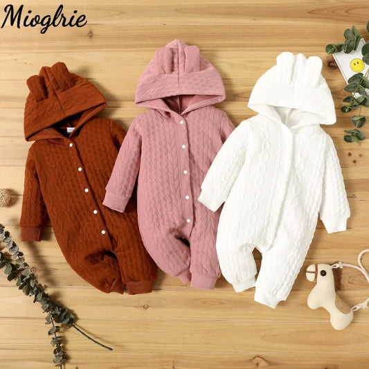 Autumn Winter Baby Romper Boys Girls Ears Hooded Long Sleeve Clothes