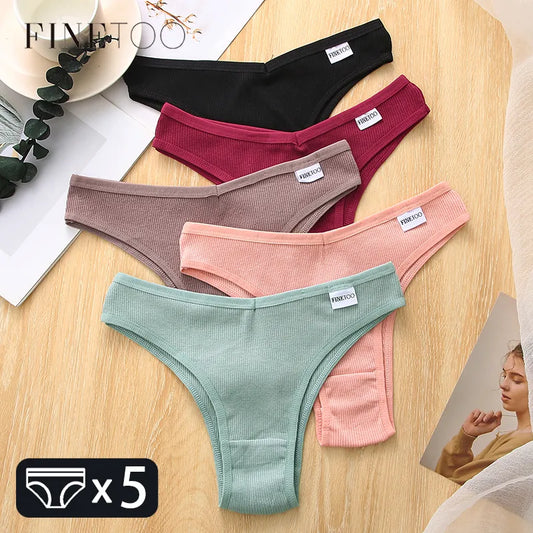 5pcs Womens Brazilian Panties Cotton Underwear Comfortable Underpants