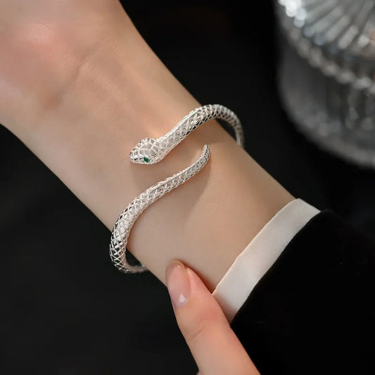 925 Sterling Silver Snake Shape Bracelet for Woman