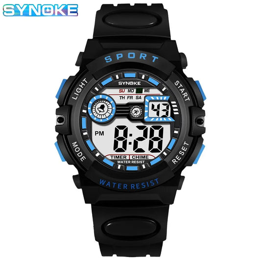 SYNOKE Men Student Digital Watch Waterproof Multifunction