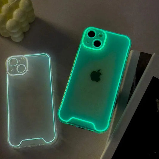 Night Light Luminous Clear Soft Silicone Phone Case for iPhone 15 14 13 12