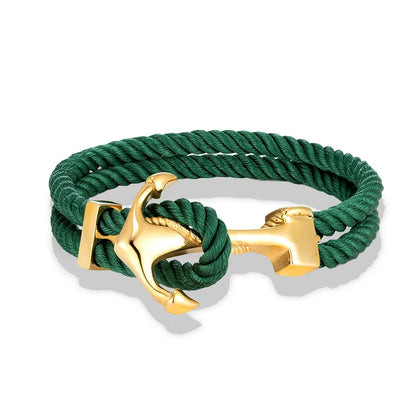 Mens Anchor Bracelet Woven Multilayer Survival Rope Bracelets