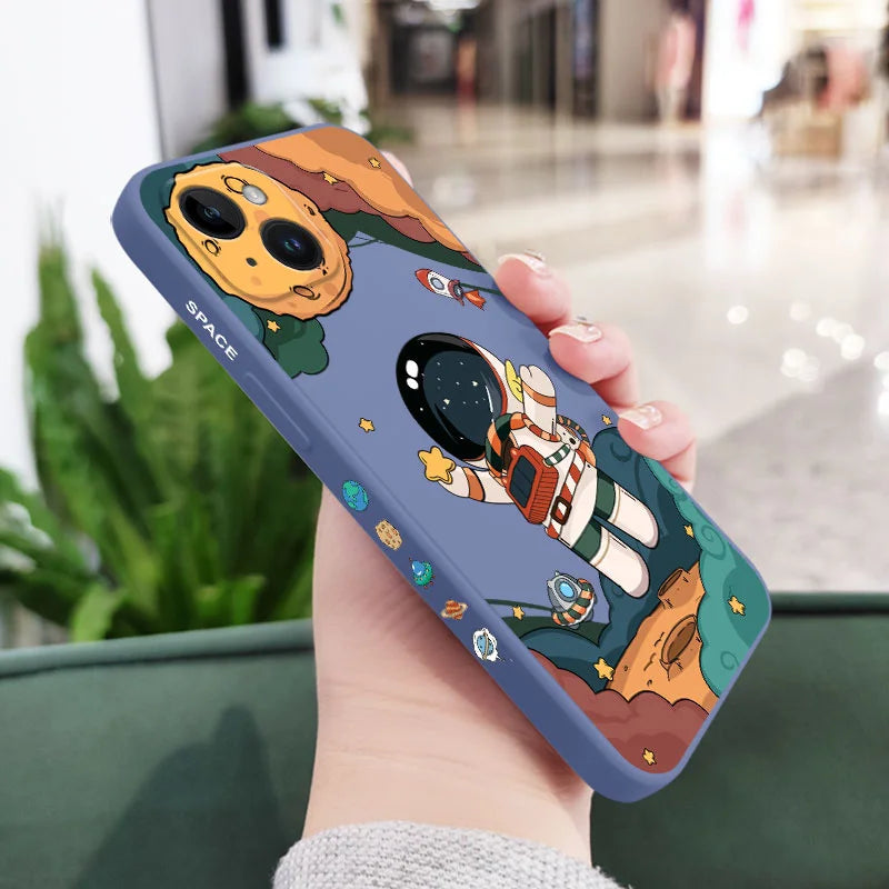 Hello Astronaut Phone Case For iPhone 16 15 14 13 Pro Max Mini