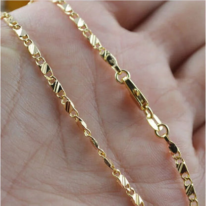 Exquisite Fashion 18K Gold Filled Necklace For Women Men