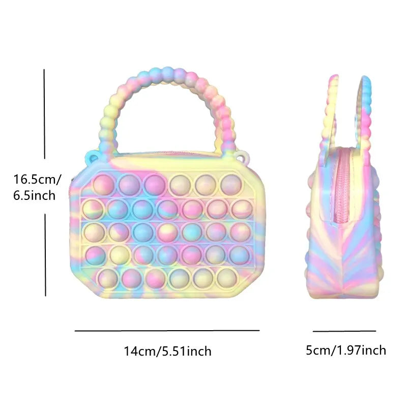 Kids Purse Silicone Sensory Push Pop Bubble Bag