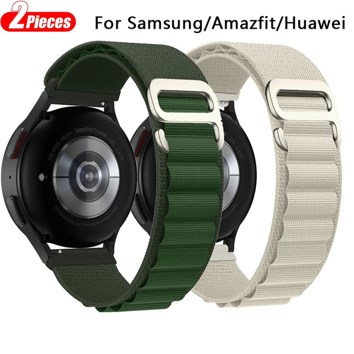 2pcs Strap For Samsung Galaxy Nylon Alpine Loop Bracelet Huawei Watch