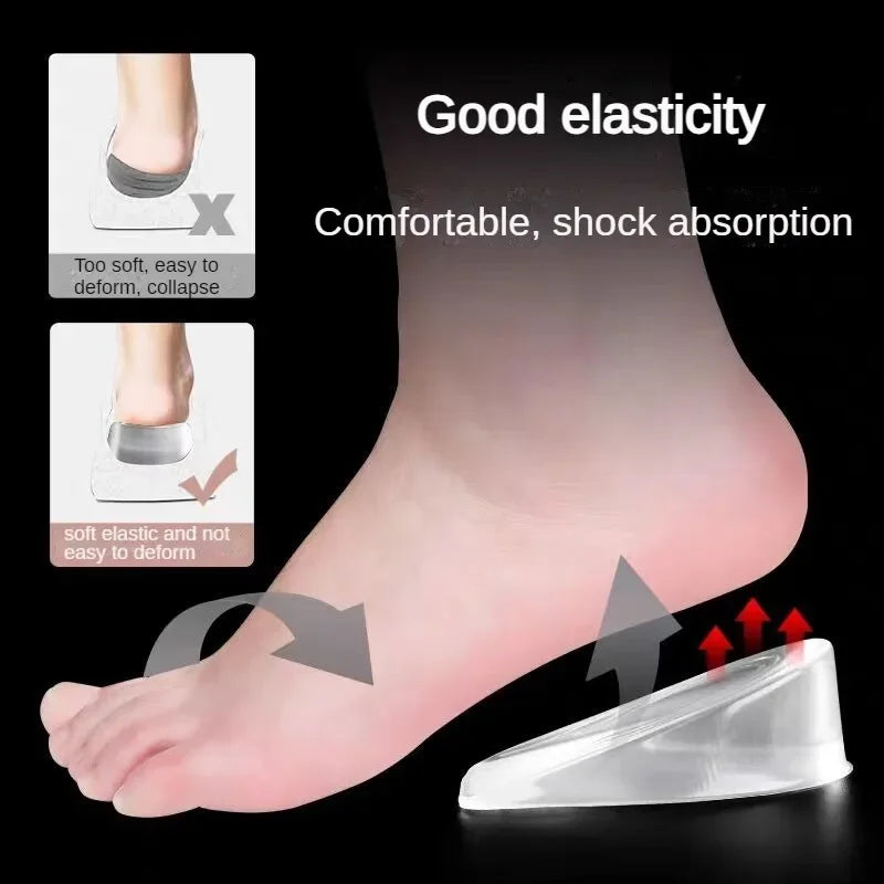 Invisible Height Increase Insoles Transparent Gel Inserts for Instant Lift