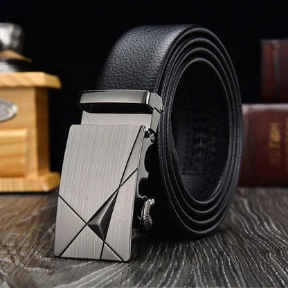 Mens Belt Metal Buckle High Quality PU Leather