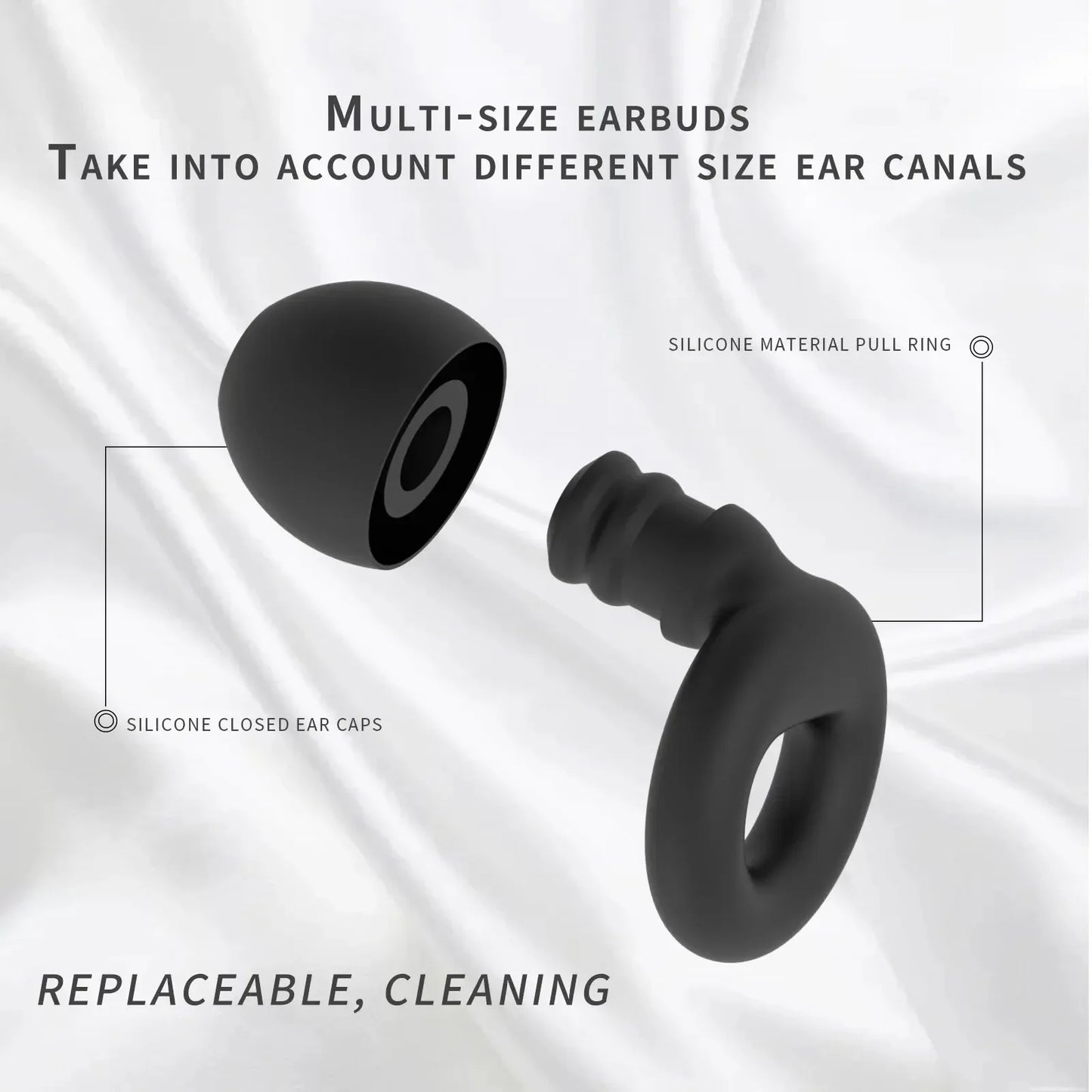 Quiet Ear Plugs for Noise Reduction Super Soft Reusable for Sleep Swim Work