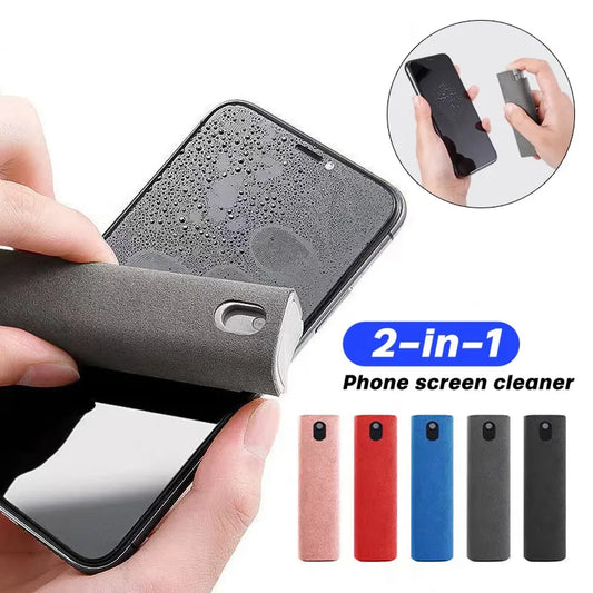 2 in 1 Screen Cleaner Spray for Phone PC Tablet Ipad Microfiber