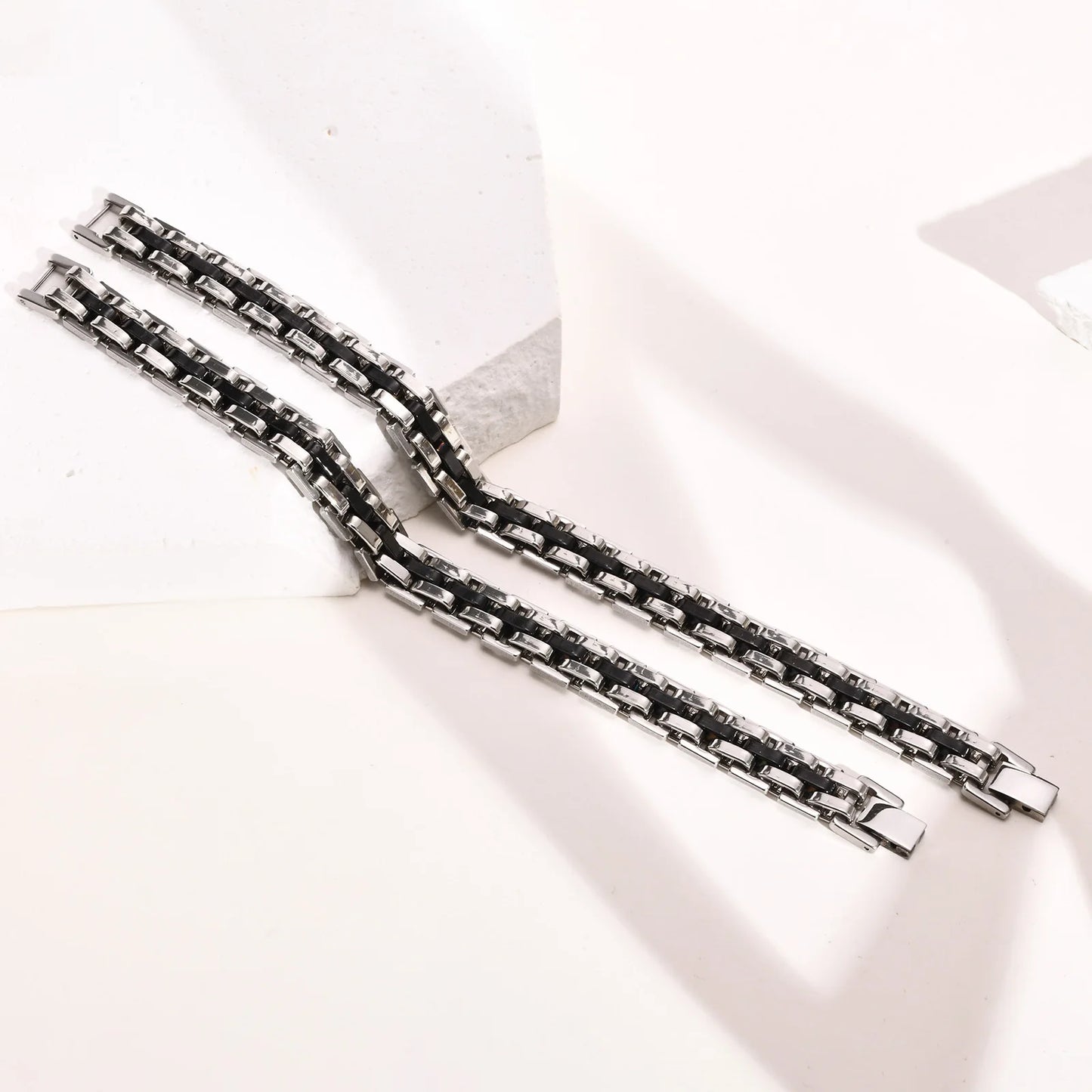 Gents Bracelet for Men Two Tone Stainless Steel Bracelets