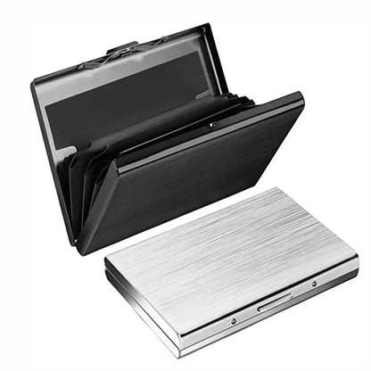 Fashion Durable 6 Card Slots Card Holder Stainless Steel Case