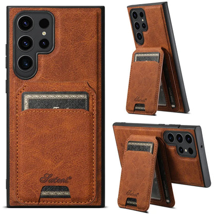 Leather Magnetic Wallet Phone Case For Samsung S24 S23 S22