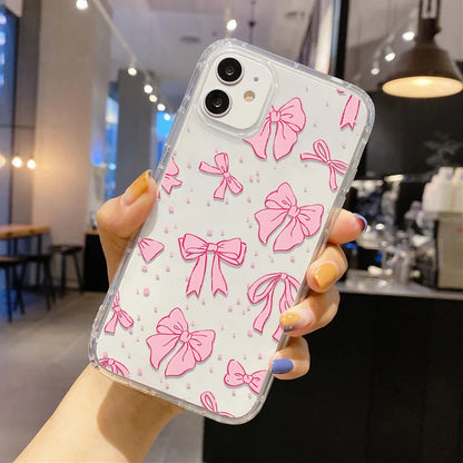 Love Heart Clear Phone Case For iPhone 16 15 14 Pro Max Shockproof