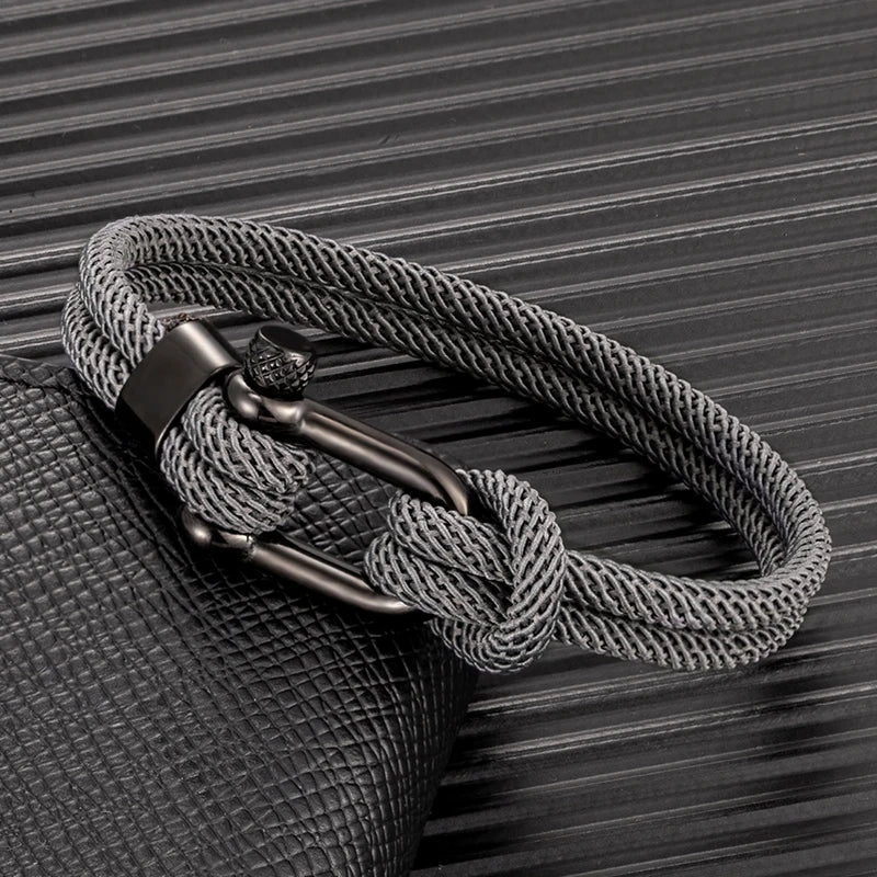 Trendy Unisex Marine Sailor Rope Nautical Survival Shackle Bracelet