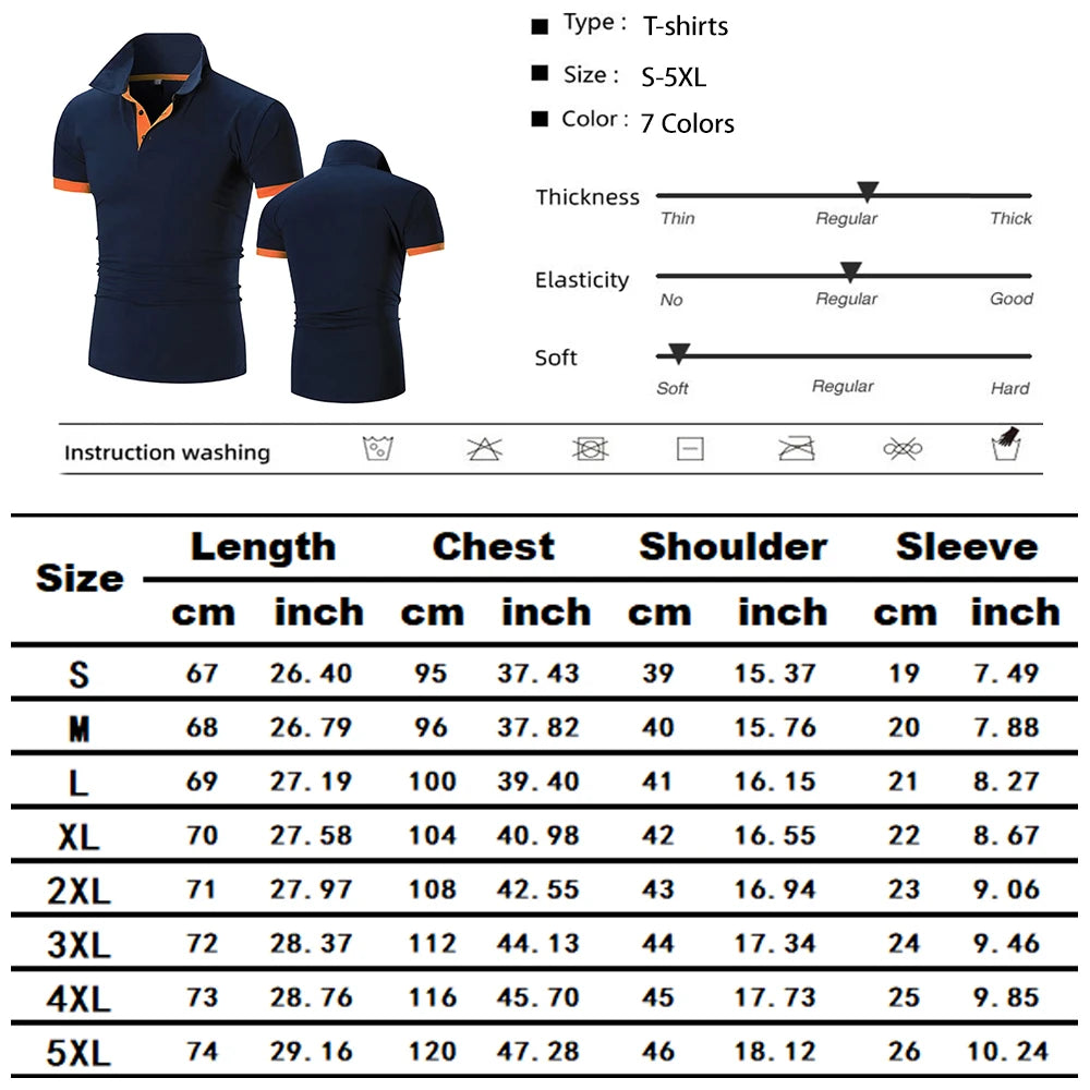 Summer Mens Collar Hollow Short Sleeved Polo Shirt Breathable