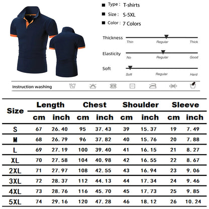 Summer Mens Collar Hollow Short Sleeved Polo Shirt Breathable