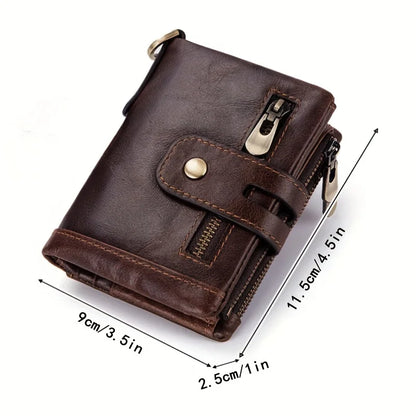 Genuine Leather RFID Mens Cowhide Wallet Card Holder