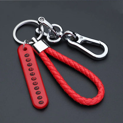 Anti Lost Car Keychain Phone Number Card Keyring