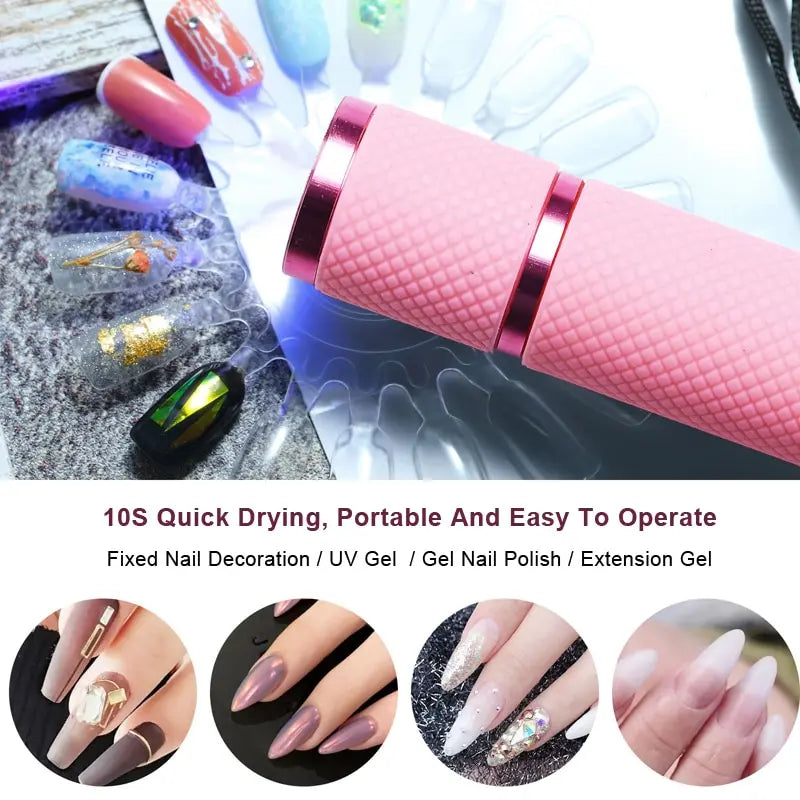 Mini 9 LED Flashlight Nail Dryer UV Light Lamp