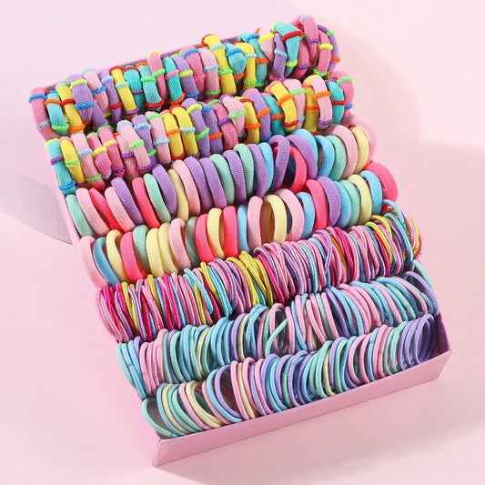 250/300Pcs Girls Colorful Hair Bands Set