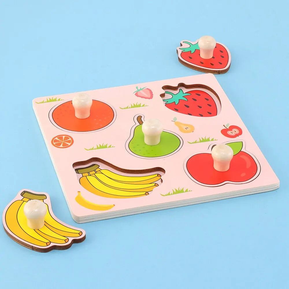 Children Hand Scratch Board Baby Early Education Fruit Cognitive Puzzle