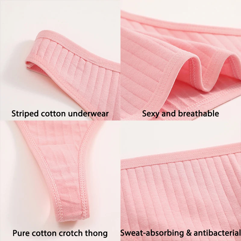 6pcs Cotton Panties G-String Womens Panties Sexy Underwear