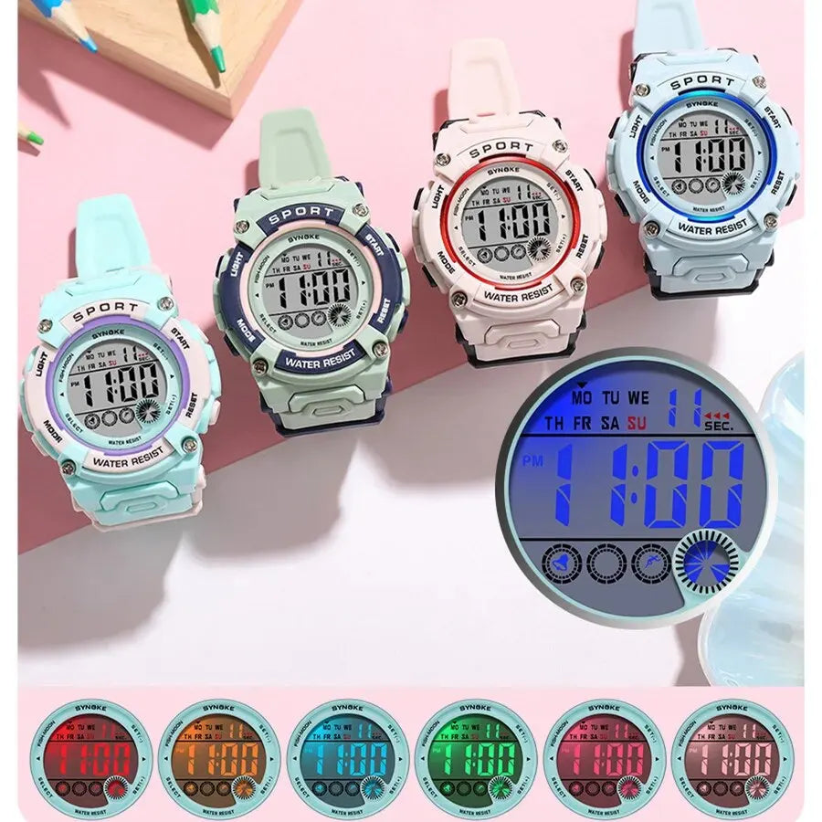 Student Digital Watch Waterproof Sports Children Kids Watch