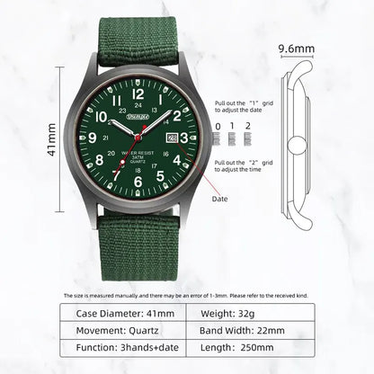 Fashion Mens Watch Luminous Hands Military Sports
