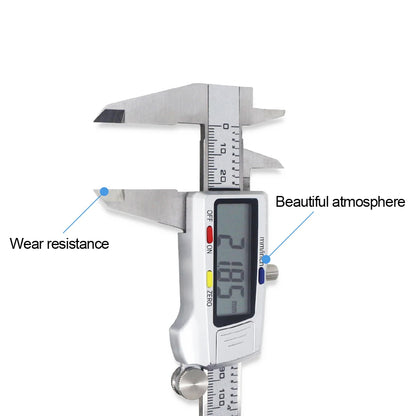 6 Inch 150mm Digital Vernier Caliper Stainless Steel Micrometer Depth Ruler