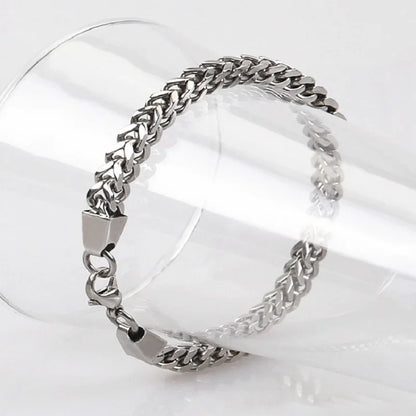 316L Stainless Steel Cuban Chain Bracelet for Mens Womens