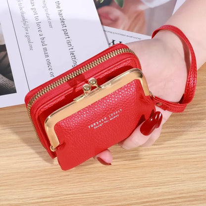 Womens Wallet Wrist Strap Large Capacity Coin Clip Bag