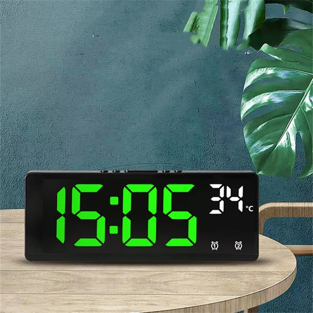 Voice Control Digital Alarm Watch Temperature Desktop Table Clock