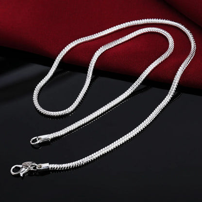 925 Sterling Silver Solid Snake Chain Necklace For Mens Women