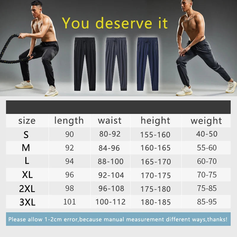 Quick Drying Sport Pants Men Running Training Joggings Trousers