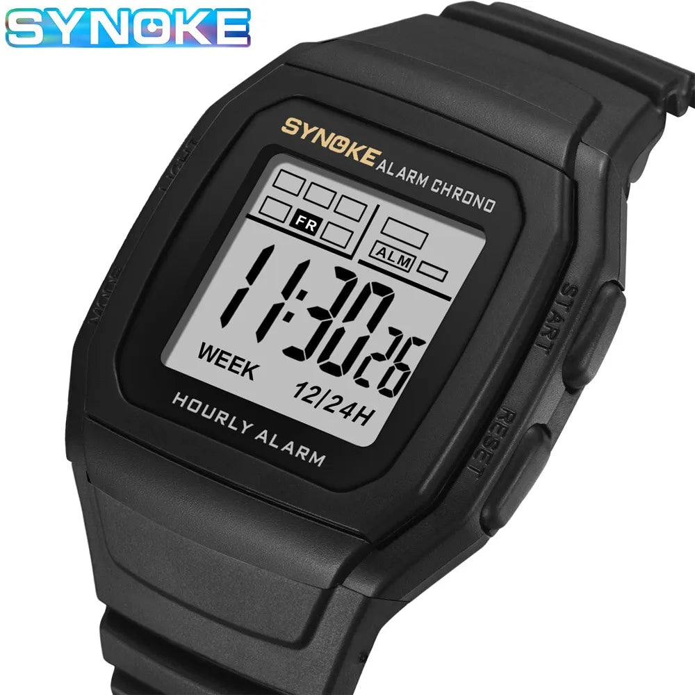 SYNOKE Mens Digital Watch Student Luminous Waterproof Multifunction