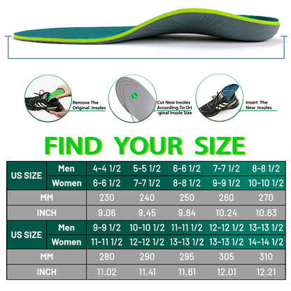 Arch Support Orthopedic Insoles for Flat Feet Relief Step with Confidence