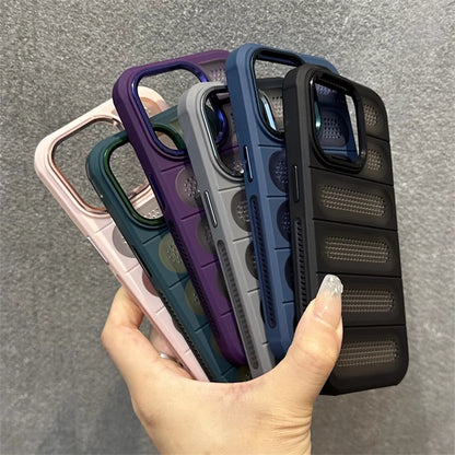 Luxury Heat Dissipation Breathable Hole Case For iPhone 16 15 14 13 12