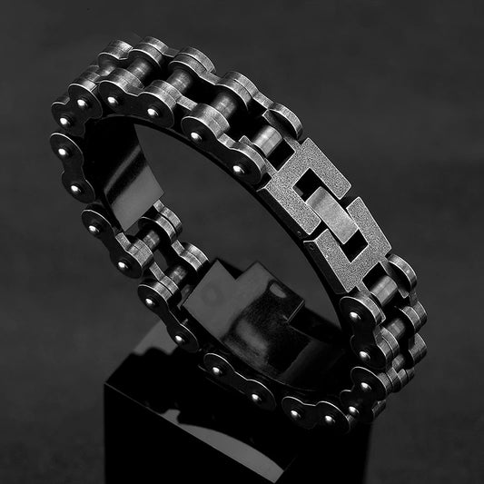 Locomotive Men Punk Rock Bicycle Chain Stainless Steel Motorcycle Bracelets